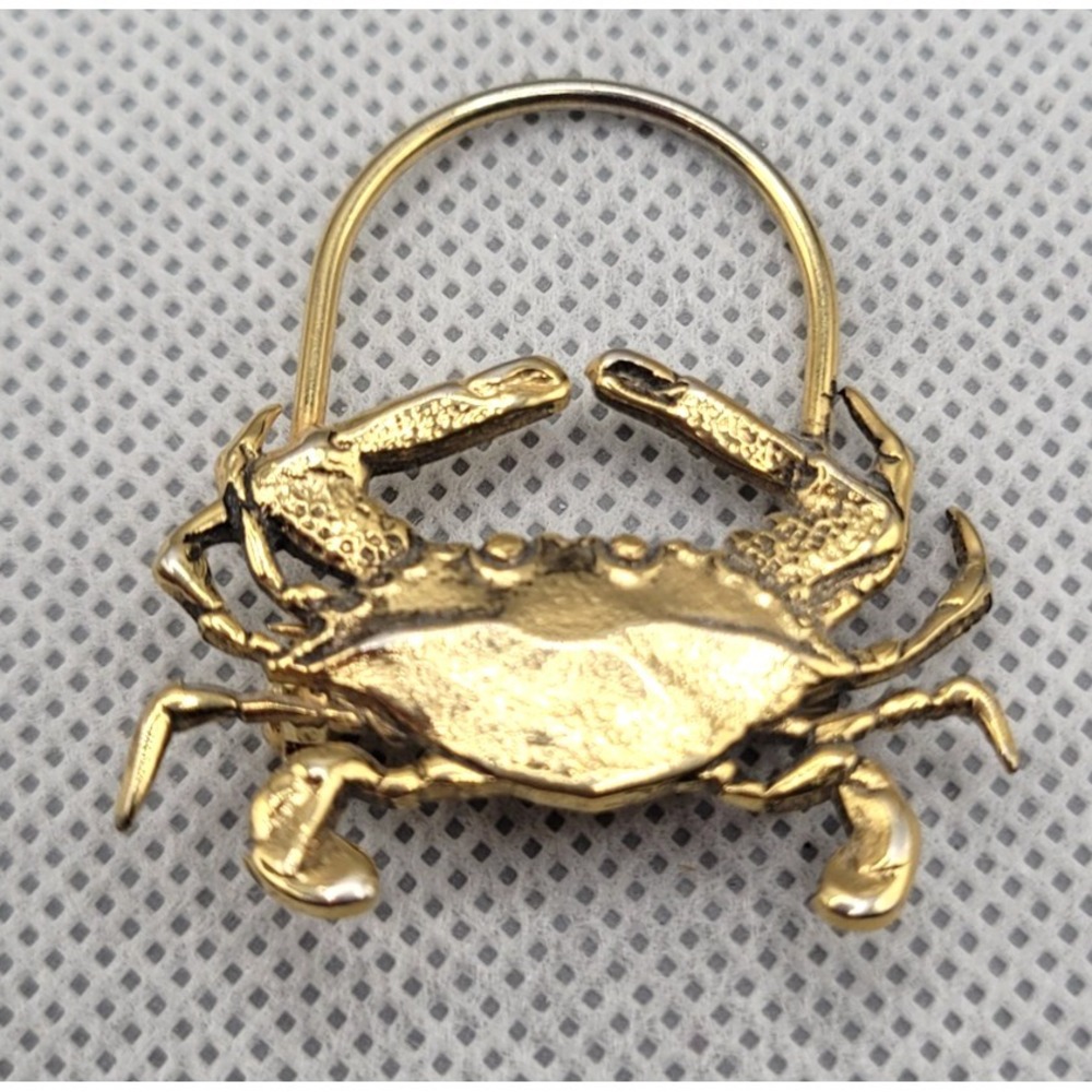 Vintage Brooch Gold Tone Crab Nautical Sea‎ Life Pin